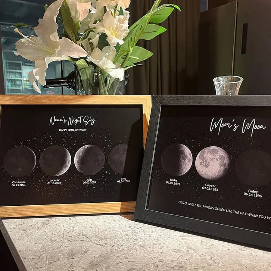 Personalized Moon Phase Print with your Birth Moon | Unique Mother's Day Gift 2025 - Canvasgiftco