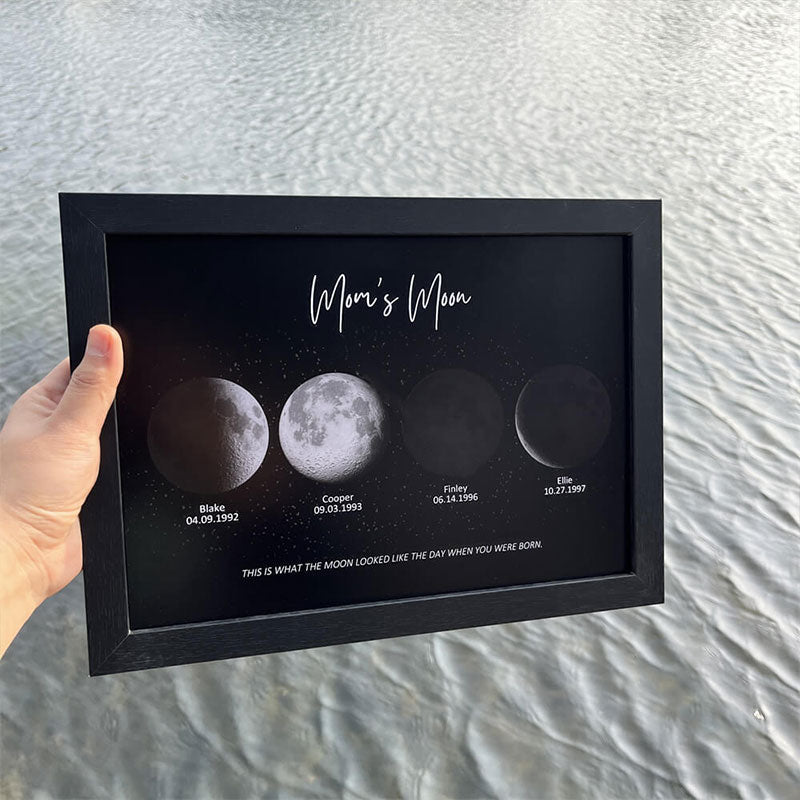 Personalized Moon Phase Print with your Birth Moon | Unique Mother's Day Gift 2025 - Canvasgiftco