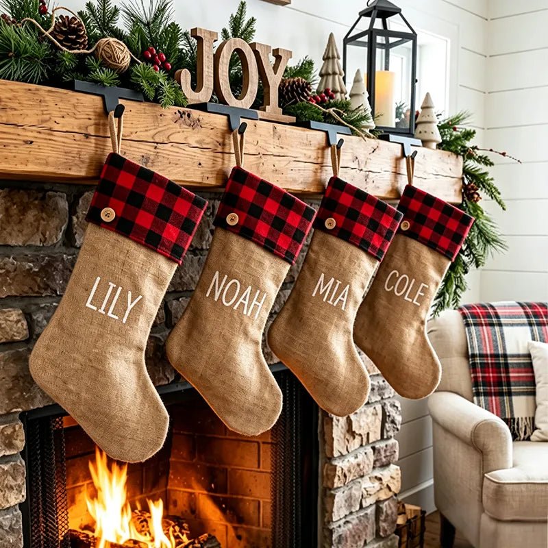 Personalized Name Christmas Stocking – Custom Holiday Stocking for Family - Canvasgiftco
