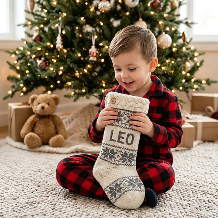 Personalized Name Christmas Stocking – Custom Holiday Stocking for Family - Canvasgiftco
