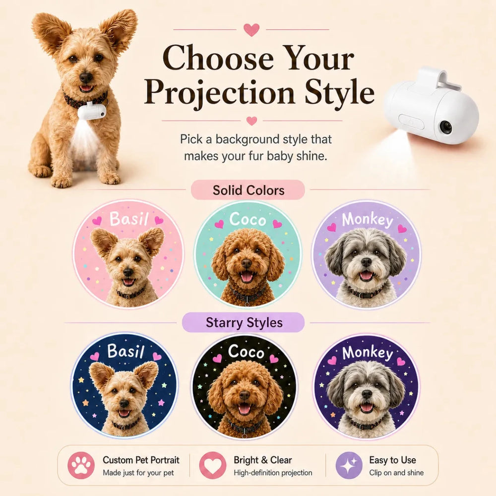 🐾 Personalized Pet Night Slide Projector Light – Custom Photo LED Glow - Canvasgiftco