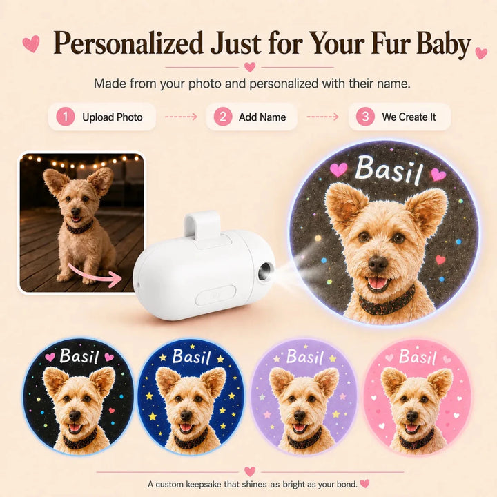 🐾 Personalized Pet Night Slide Projector Light – Custom Photo LED Glow - Canvasgiftco
