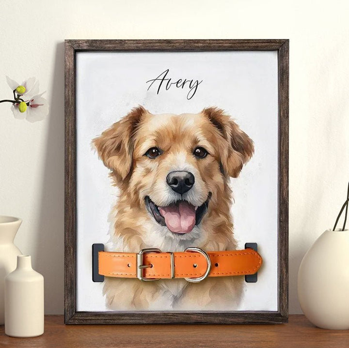 Personalized Pet Portrait with Collar Display – A Timeless Tribute to Your Beloved Companion - Canvasgiftco