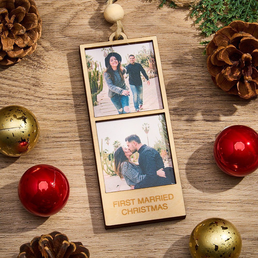 Personalized Photo Christmas Ornament Wooden Frame Ornament for Christmas Gifts - Canvasgiftco
