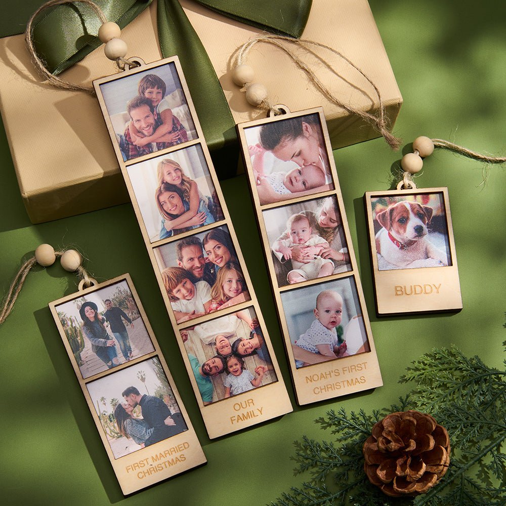 Personalized Photo Christmas Ornament Wooden Frame Ornament for Christmas Gifts - Canvasgiftco