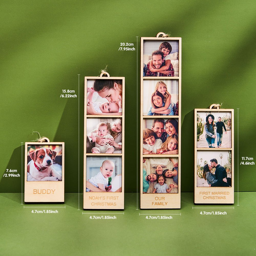 Personalized Photo Christmas Ornament Wooden Frame Ornament for Christmas Gifts - Canvasgiftco