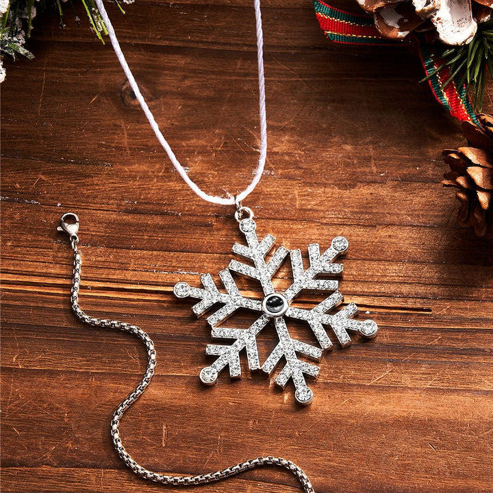 Personalized Projection Ornament Custom Photo Snowflake Christmas Ornament Gifts - Canvasgiftco