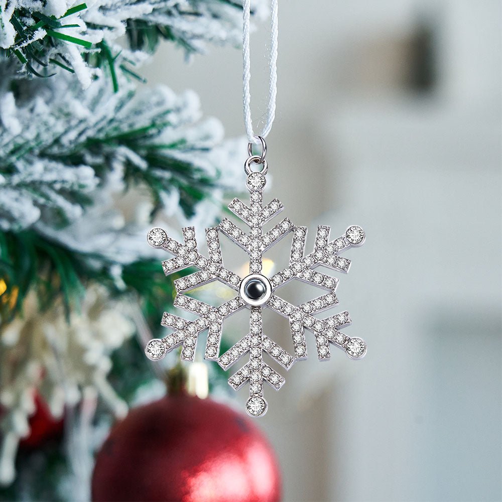 Personalized Projection Ornament Custom Photo Snowflake Christmas Ornament Gifts - Canvasgiftco