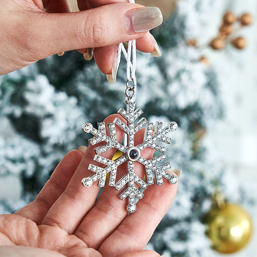 Personalized Projection Ornament Custom Photo Snowflake Christmas Ornament Gifts - Canvasgiftco