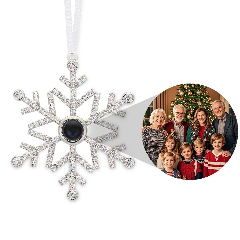 Personalized Projection Ornament Custom Photo Snowflake Christmas Ornament Gifts - Canvasgiftco