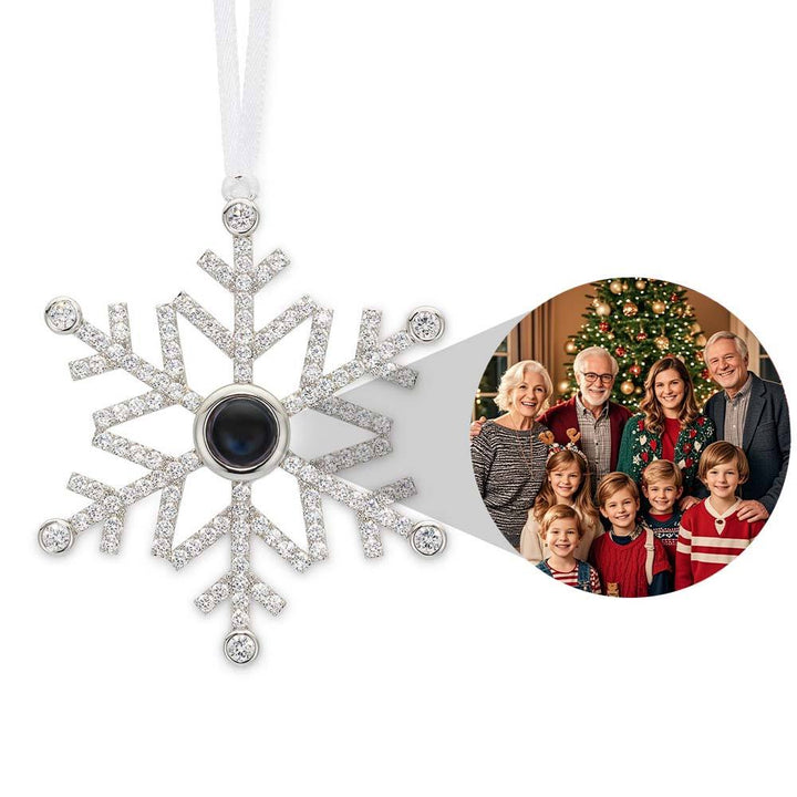 Personalized Projection Ornament Custom Photo Snowflake Christmas Ornament Gifts - Canvasgiftco
