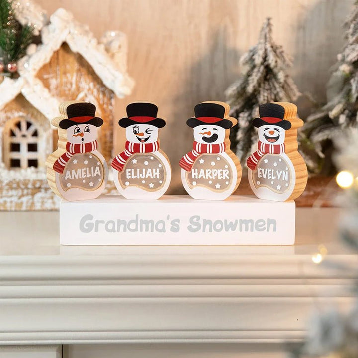 🎄 Personalized Snowman Wooden Decoration - Custom Christmas Charm for Your Home! - Canvasgiftco