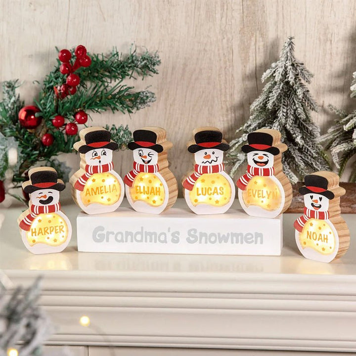 🎄 Personalized Snowman Wooden Decoration - Custom Christmas Charm for Your Home! - Canvasgiftco