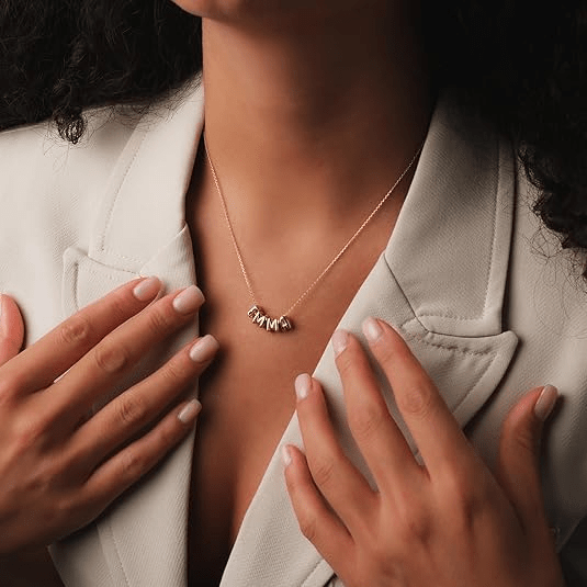 Personalized Tiny Balloon Initial Name Necklace - Canvasgiftco