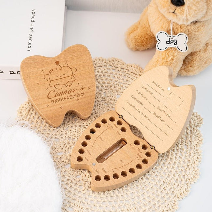 Personalized Wooden Tooth Fairy Box - Carve child's name - Canvasgiftco