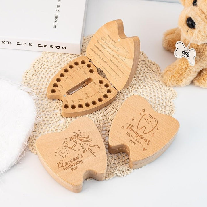 Personalized Wooden Tooth Fairy Box - Carve child's name - Canvasgiftco