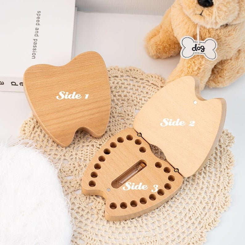 Personalized Wooden Tooth Fairy Box - Carve child's name - Canvasgiftco