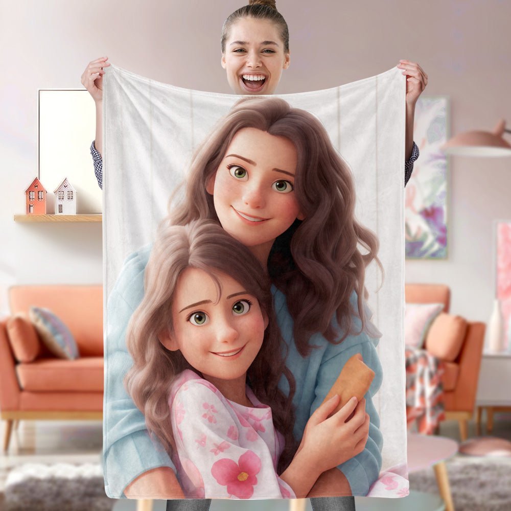 Photo Cartoonization-Personalized Blanket - Canvasgiftco
