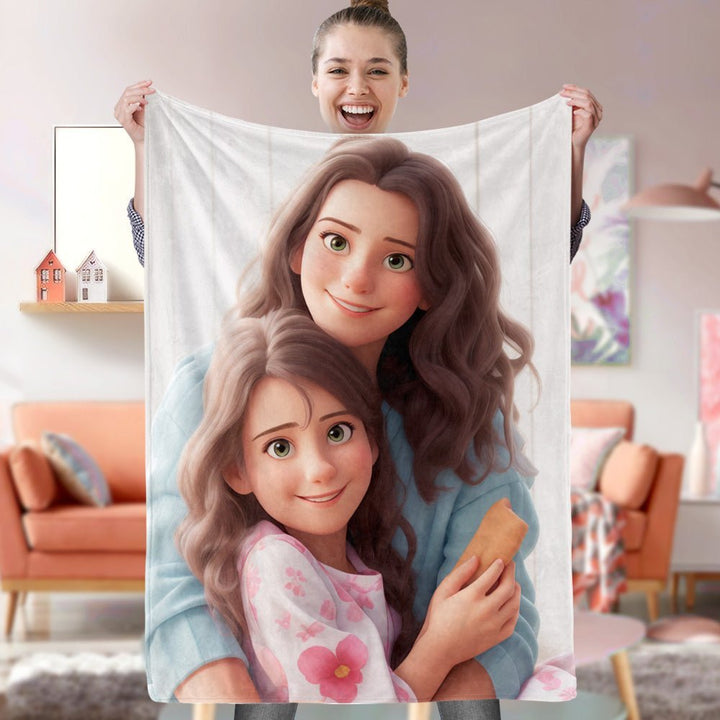 Photo Cartoonization-Personalized Blanket - Canvasgiftco