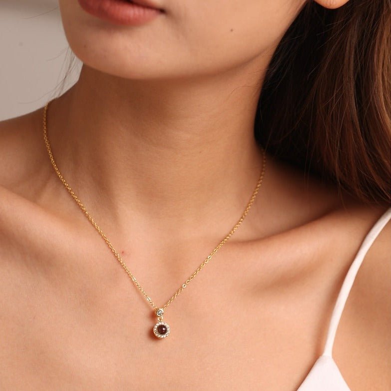 Photo Projection Necklace, Personalized Necklace, Memorial Gift, Gift for Her, Mom Necklace - Canvasgiftco