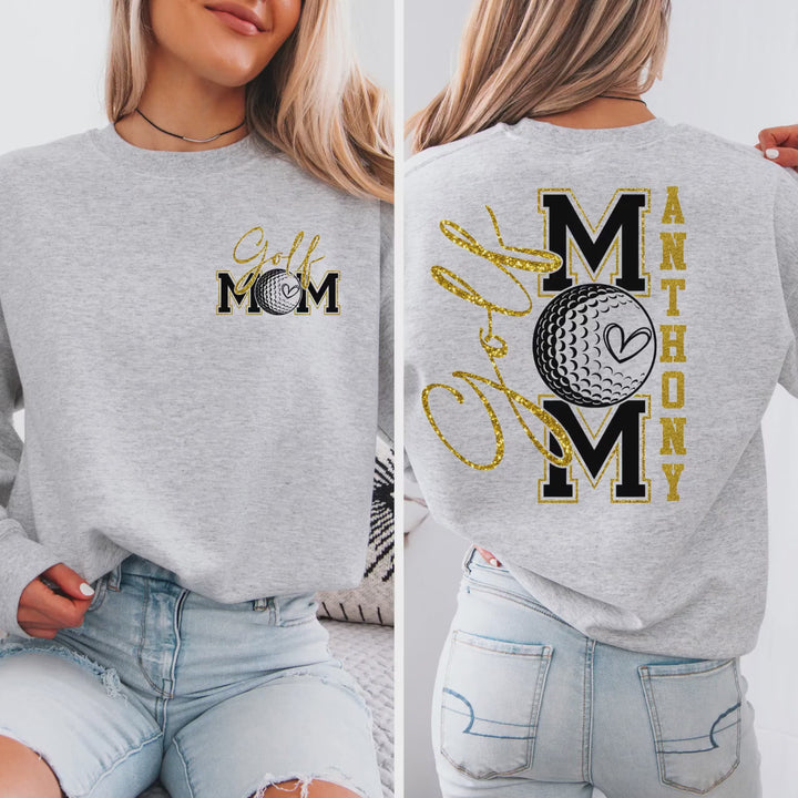 "Shiny Mom" Golf Pattern Hoodie – Personalized Sporty Comfort for Stylish Moms