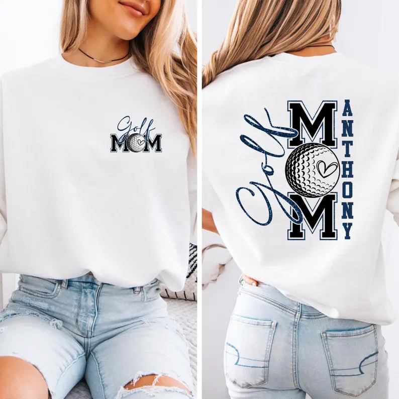 "Shiny Mom" Golf Pattern Hoodie – Personalized Sporty Comfort for Stylish Moms - Canvasgiftco