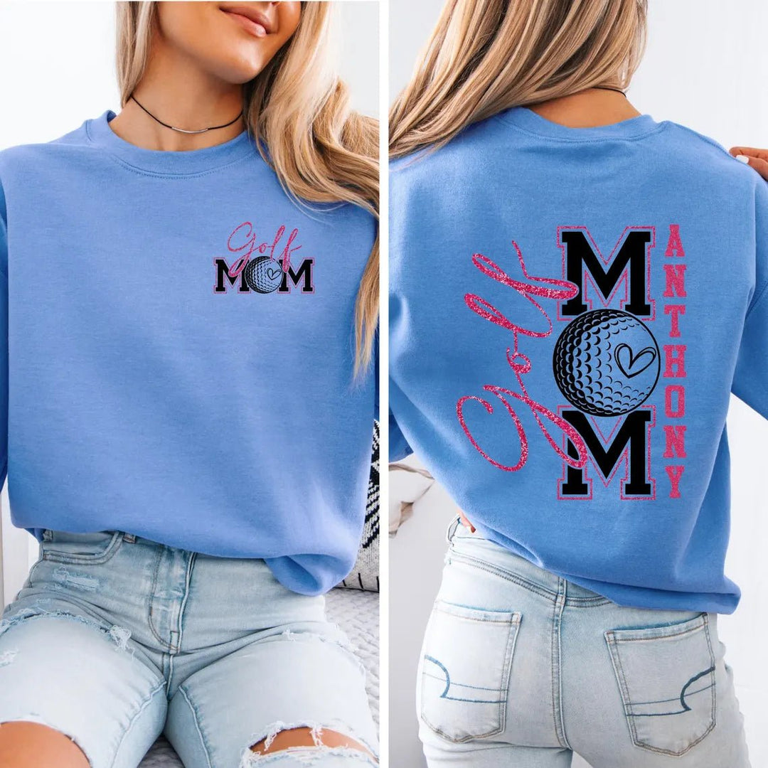"Shiny Mom" Golf Pattern Hoodie – Personalized Sporty Comfort for Stylish Moms - Canvasgiftco