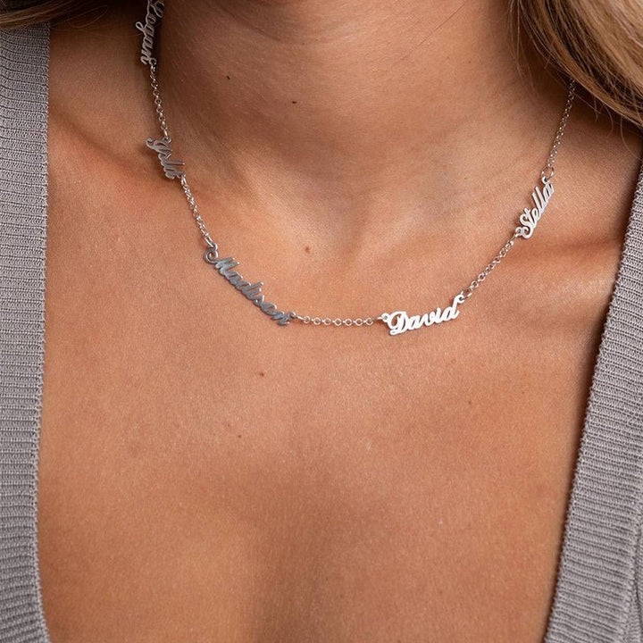 Stainless Steel Multi - Name Necklace - Canvasgiftco