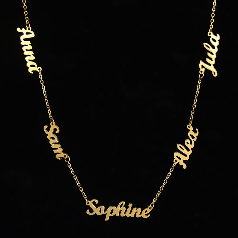 Stainless Steel Multi - Name Necklace - Canvasgiftco