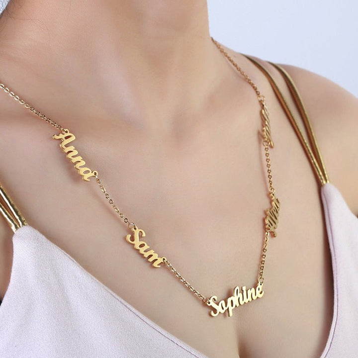 Stainless Steel Multi - Name Necklace - Canvasgiftco