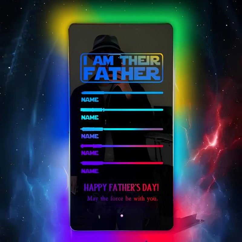 Super Dad's Lightsaber Custom Mirror Light 👊 - Canvasgiftco