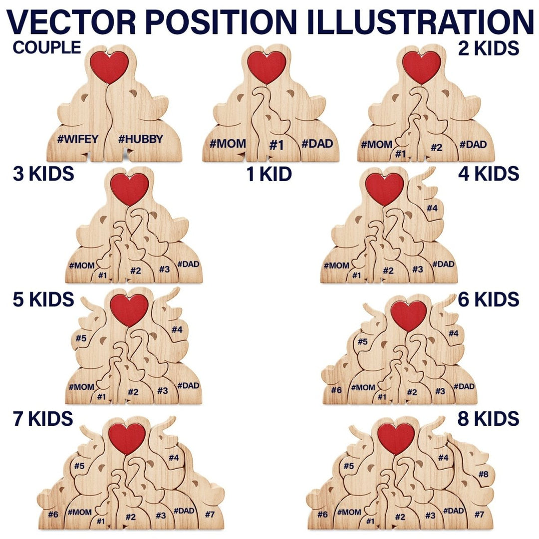 Wooden Elephant Family Puzzle | Family Keepsake Gift - Canvasgiftco