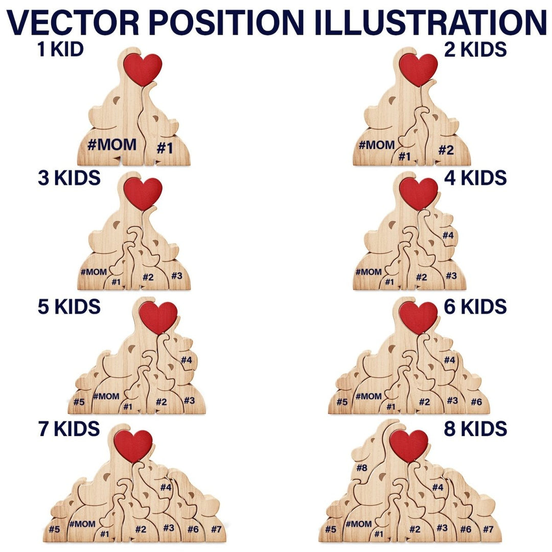 Wooden Elephant Family Puzzle | Family Keepsake Gift - Canvasgiftco