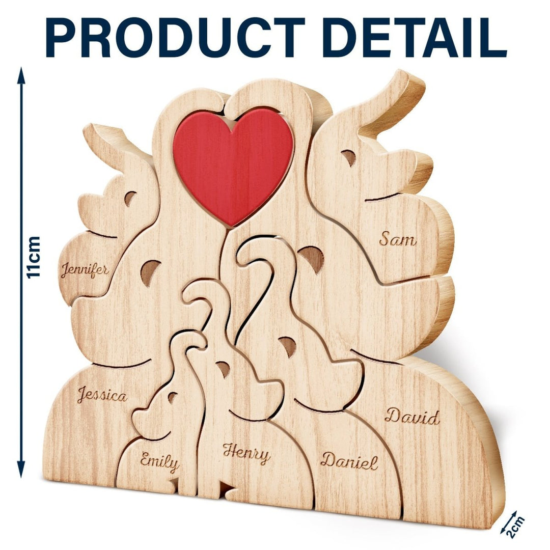 Wooden Elephant Family Puzzle | Family Keepsake Gift - Canvasgiftco