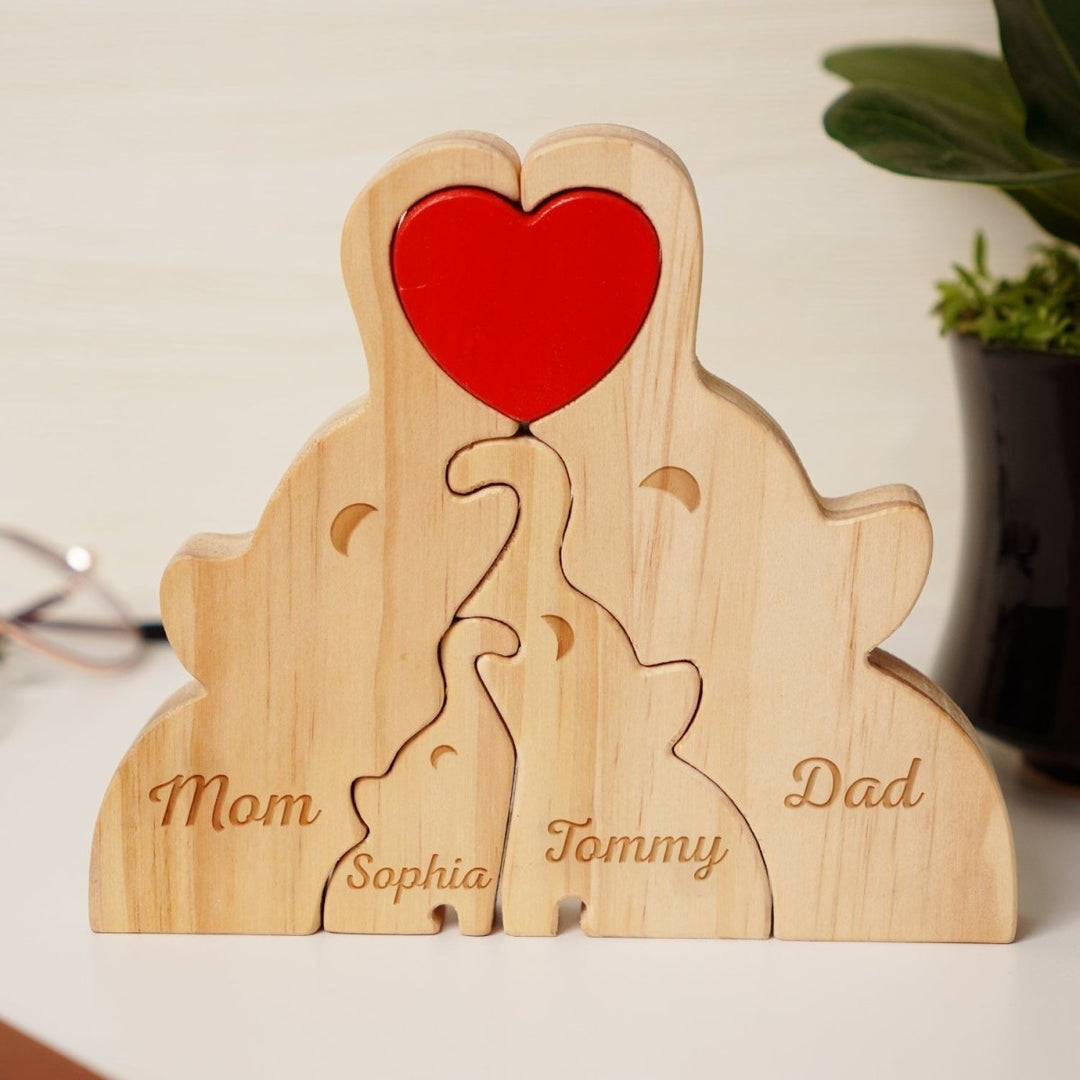 Wooden Elephant Family Puzzle | Family Keepsake Gift - Canvasgiftco