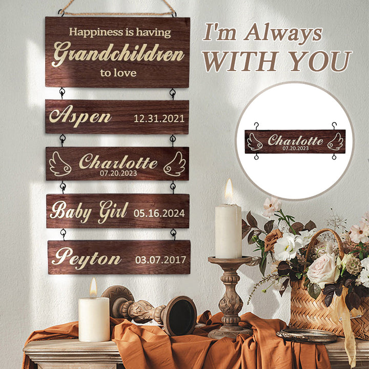Custom Name Slat With Angel Wings for Departed Loved Ones - Add On For Existing Sign