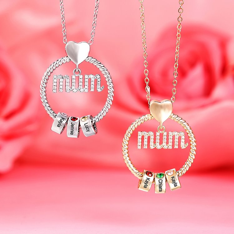 Custom Birthstone Necklace for Mom - Canvasgiftco
