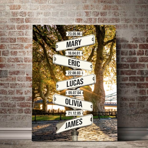 Personalized Canvas Wall Art "Date of birth of children" Summer - Canvasgiftco