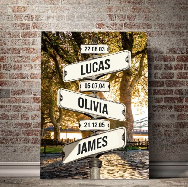 Personalized Canvas Wall Art "Date of birth of children" Summer - Canvasgiftco