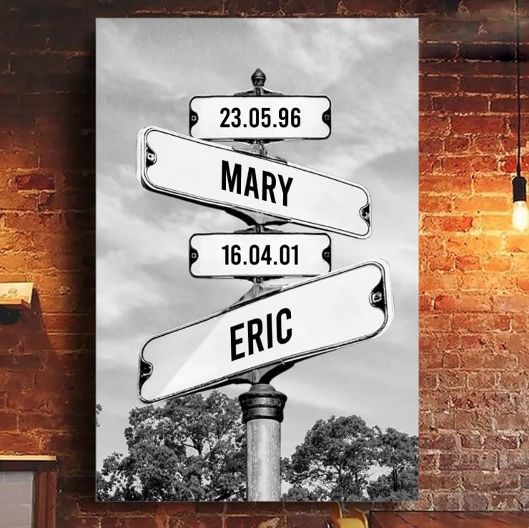 Personalized Canvas Wall Art"Date of birth of children" - Where Love Never Ends - Canvasgiftco