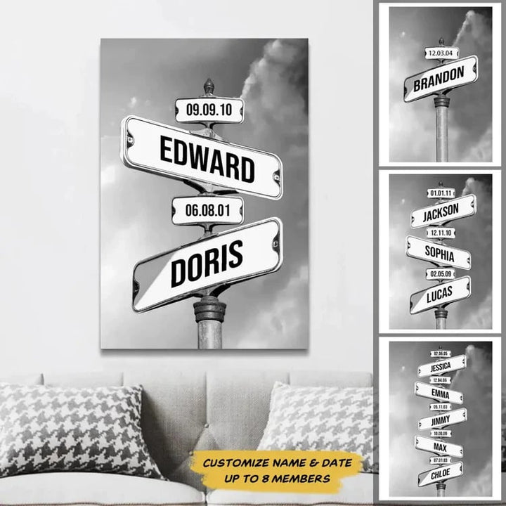 Personalized Canvas Wall Art"Date of birth of children" - Winter - Canvasgiftco