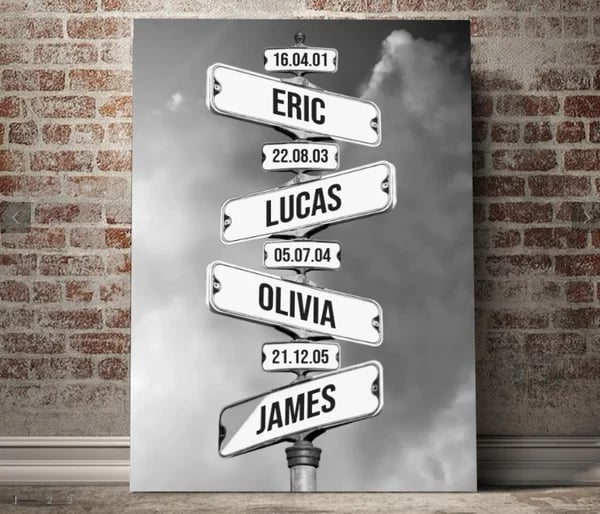 Personalized Canvas Wall Art"Date of birth of children" - Winter - Canvasgiftco