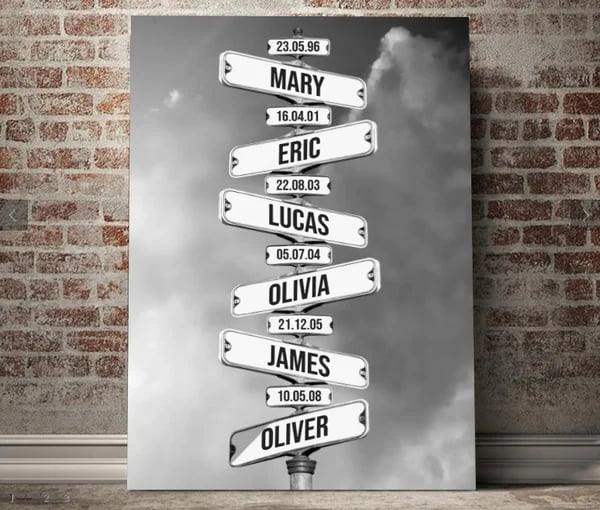 Personalized Canvas Wall Art"Date of birth of children" - Winter - Canvasgiftco