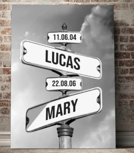 Personalized Canvas Wall Art"Date of birth of children" - Winter - Canvasgiftco