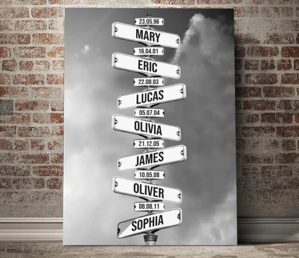 Personalized Canvas Wall Art"Date of birth of children" - Winter - Canvasgiftco